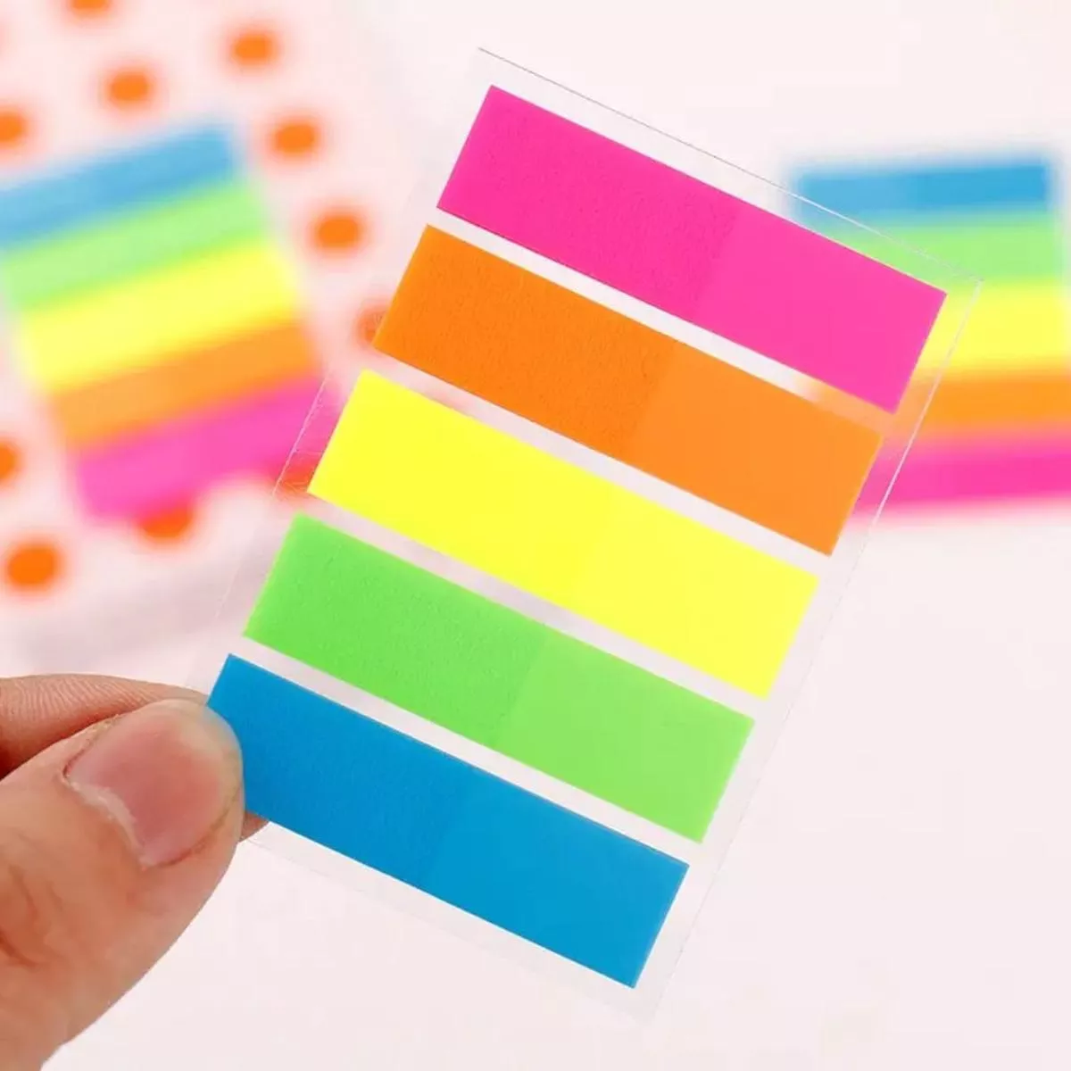 (100 Sheets ) Neon Sticky Notes l 5 Color | Pack of 1 | 12x45mm