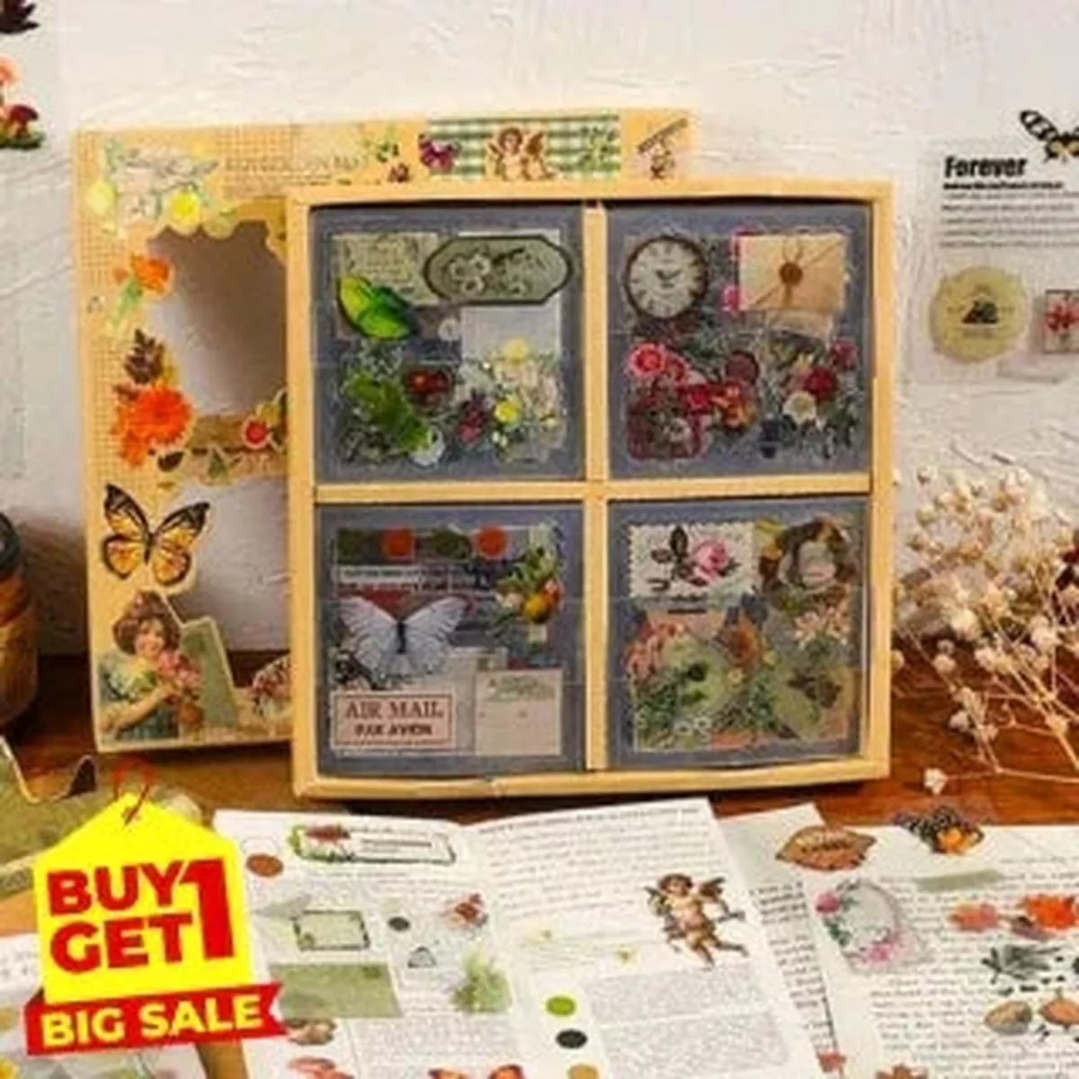 (Buy 1 Box Get 1 Box Free)Premium Journal Aesthetic Stickers | Works on Resin | Box of 100