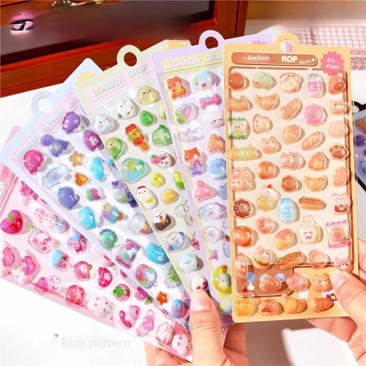 (Buy 1 Get 1 free) 3D Soft Pastel Puffy StickersDessert Edition | Pack Of 1 Contains 1 sheet