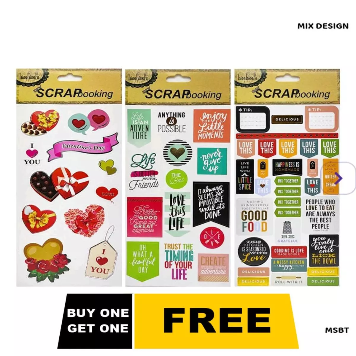 (Buy 1 Get 1 Free) Aesthetic Scrapbook Sticker Sheet