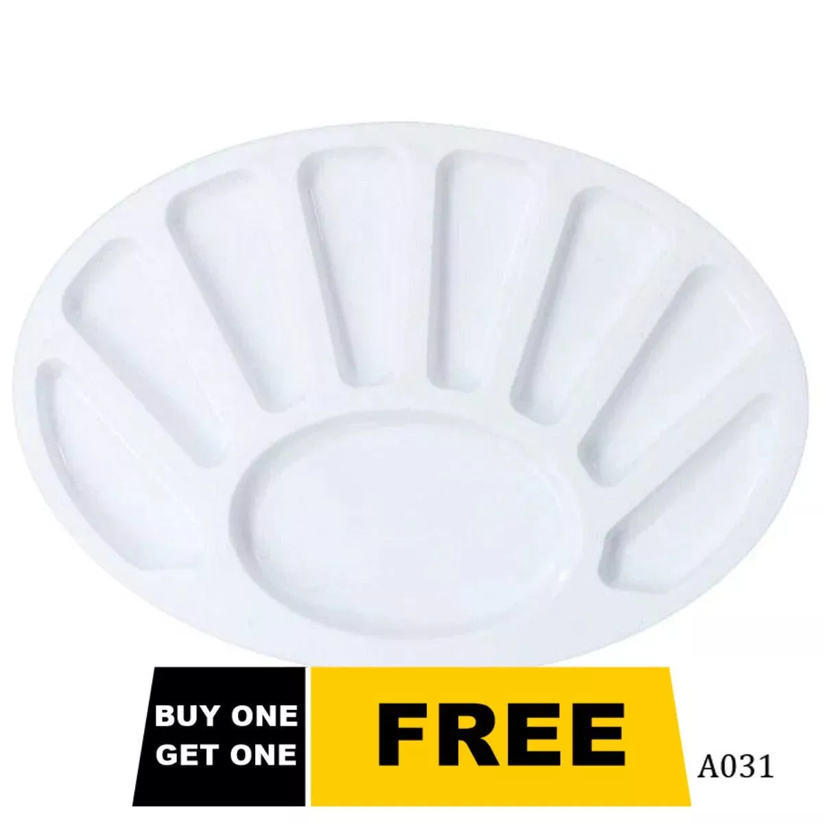 (Buy 1 Get 1 Free) Colour Mixing Plate Rectangle Box (Compartment Style)Open Dish