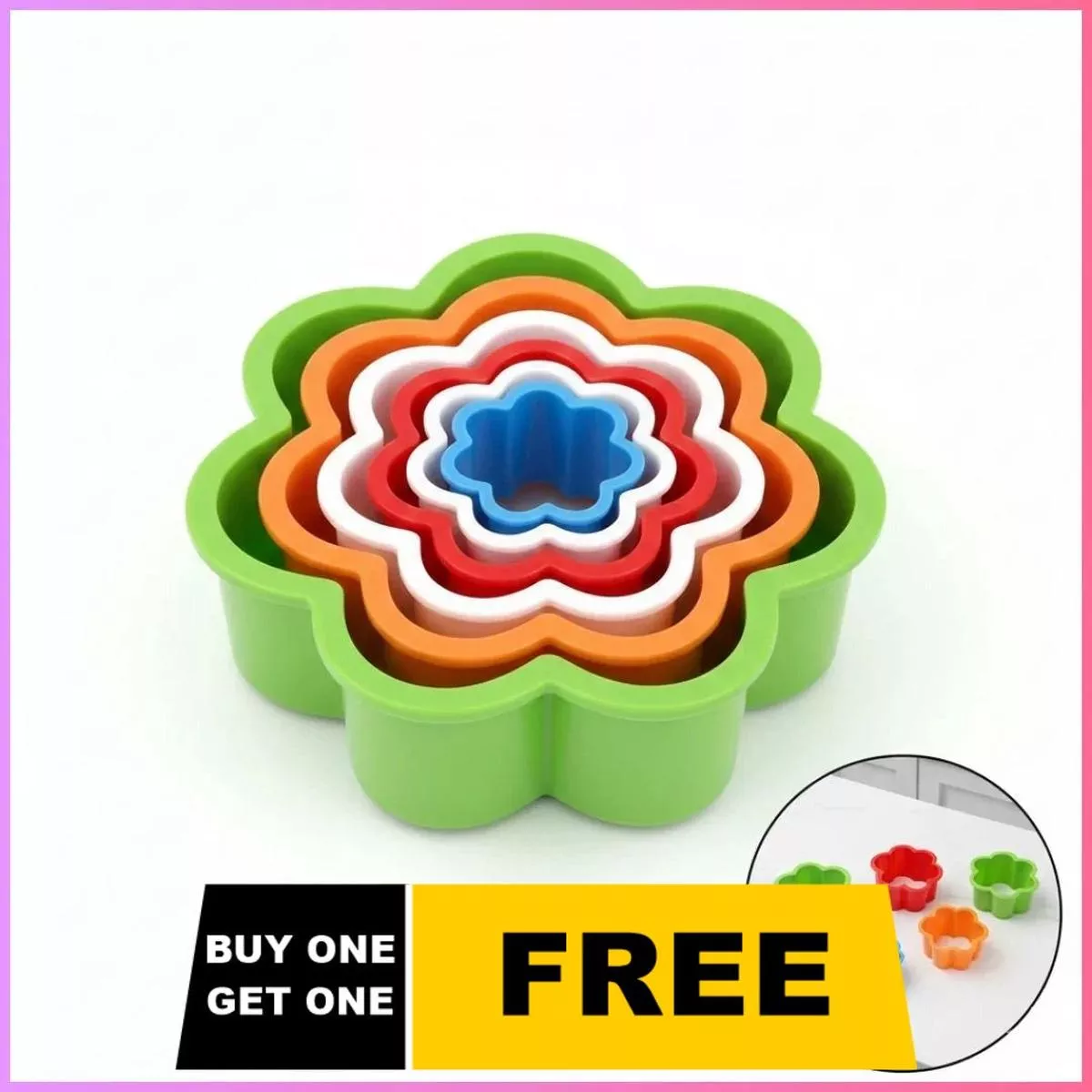 (Buy 1 Get 1 Free) Flower Clay Model Set Plastic | Pack of 1 Contains 5 Pcs