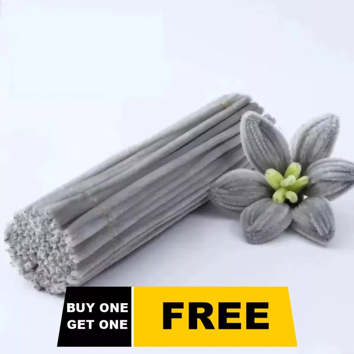 (Buy 1 Get 1 Free) Grey Pipe Cleaner | Pack of 100+100 Pipe Cleaners