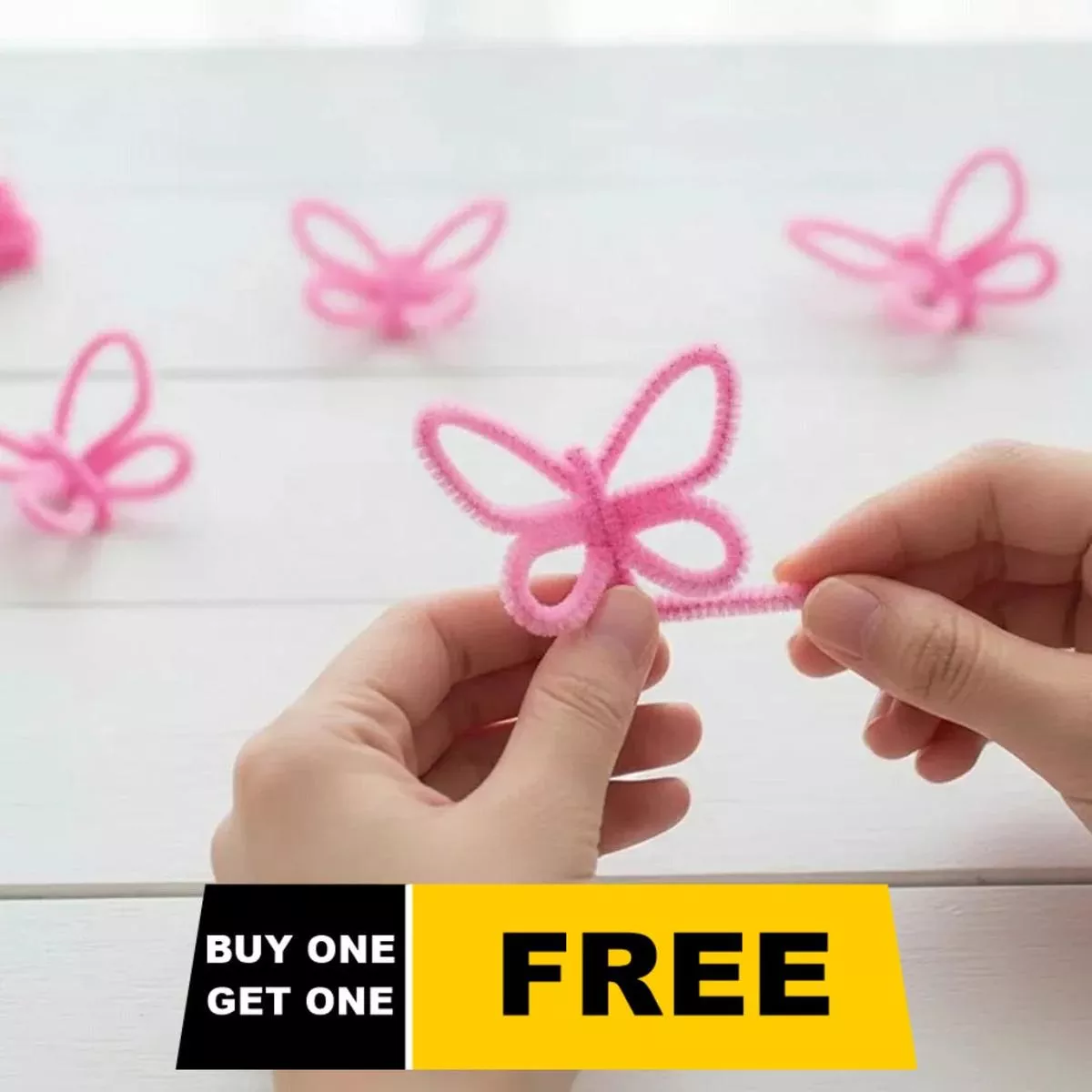 (Buy 1 Get 1 Free) Light Pink Pipe Cleaner | Pack of 100+100 Pipe Cleaners