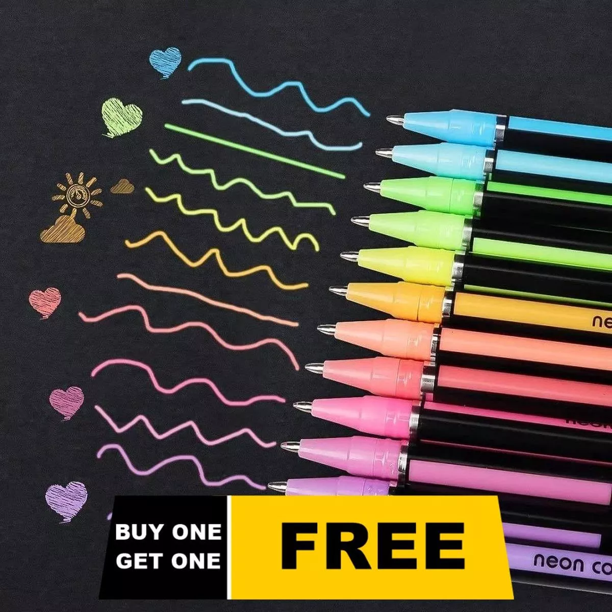 (Buy 1 Get 1 Free) Pastel Journaling Pen – Pack of 12 Pens (Works on Black Paper too!)