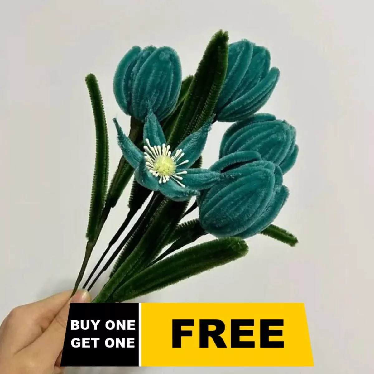 (Buy 1 Get 1 Free) Peacock Blue Pipe Cleaner | Pack of 100+100 Pipe Cleaners