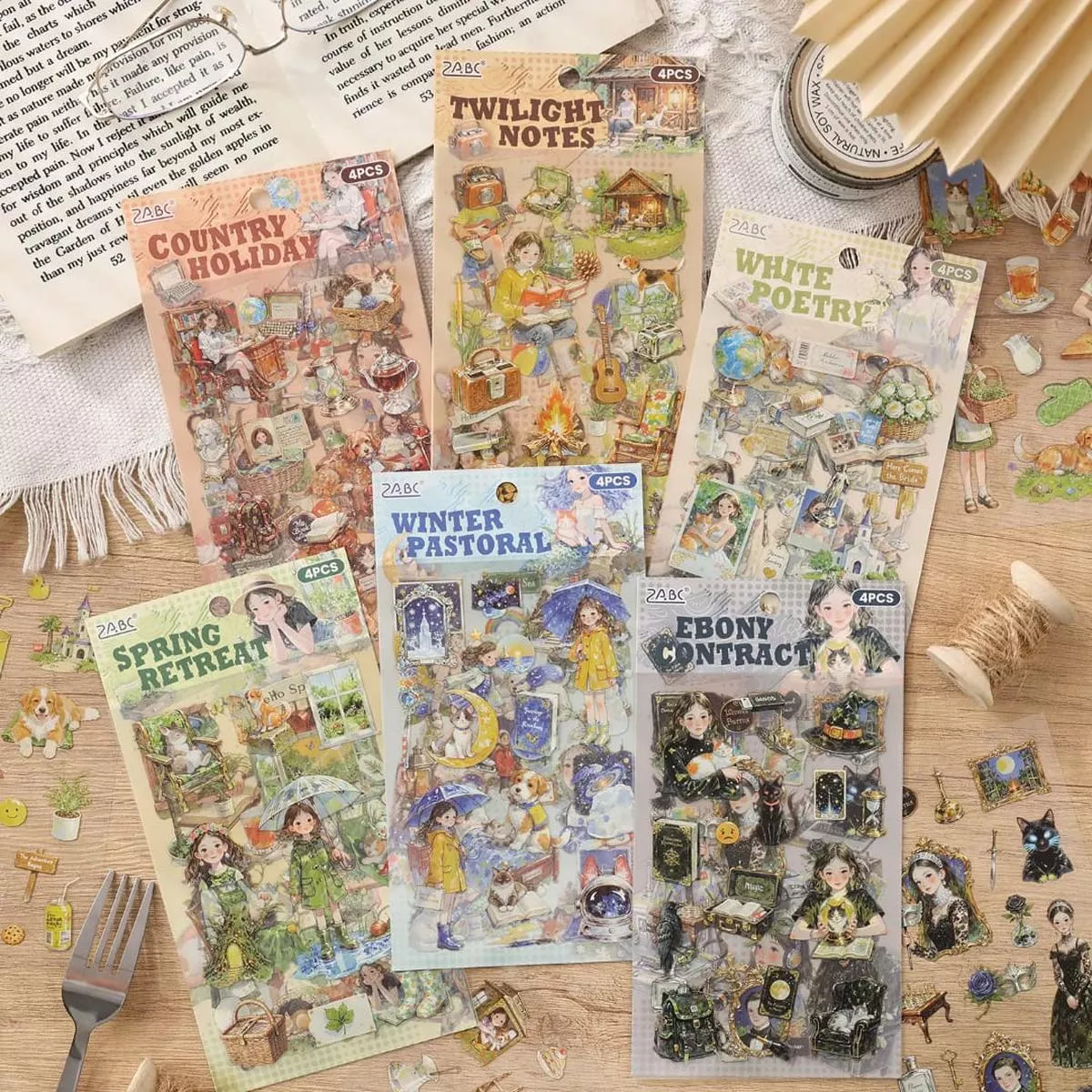 (Buy 1 Get 1 Free ) Premium Character theme Sticker for journaling and scrapbooking l Pack of 1 contains 4 sheets