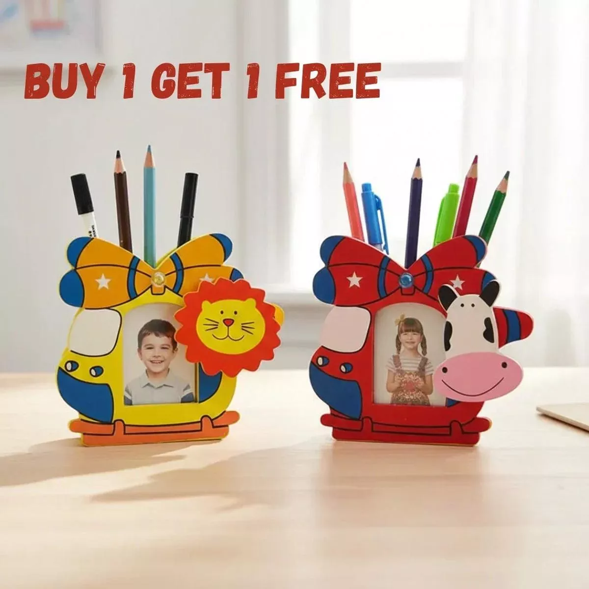 (Buy 1 Get 1 Free ) Wooden Helicopter Pen Stand (pack of 1)