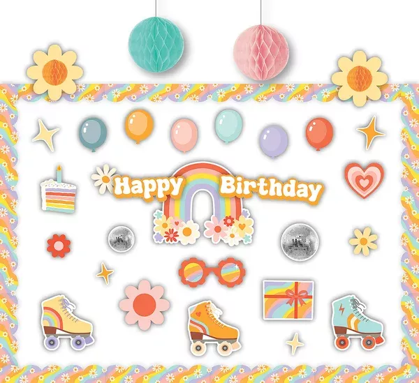 ROLLER DISCO BDAY DECORATE KIT