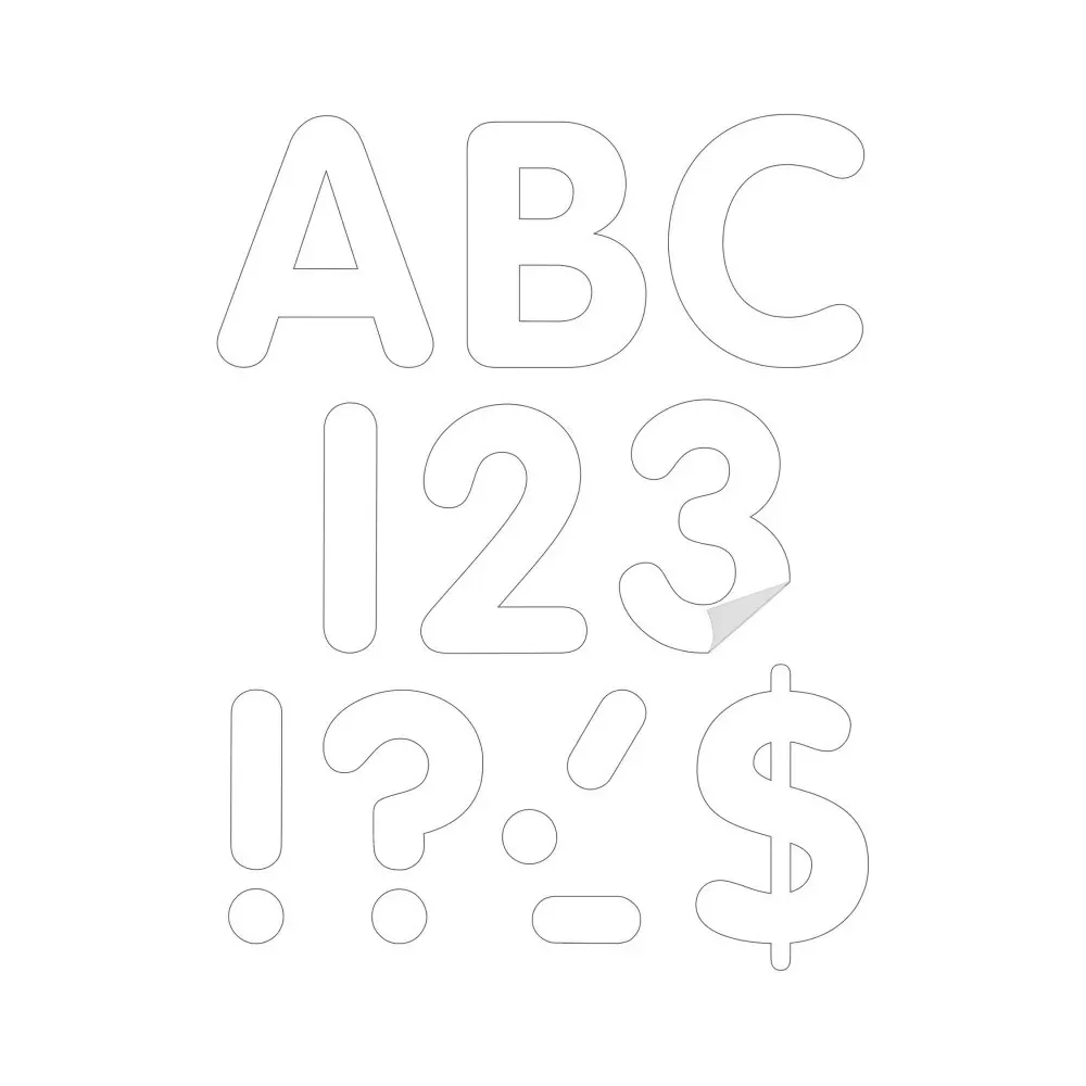 WHITE 4" SELF ADHESIVE LETTERS